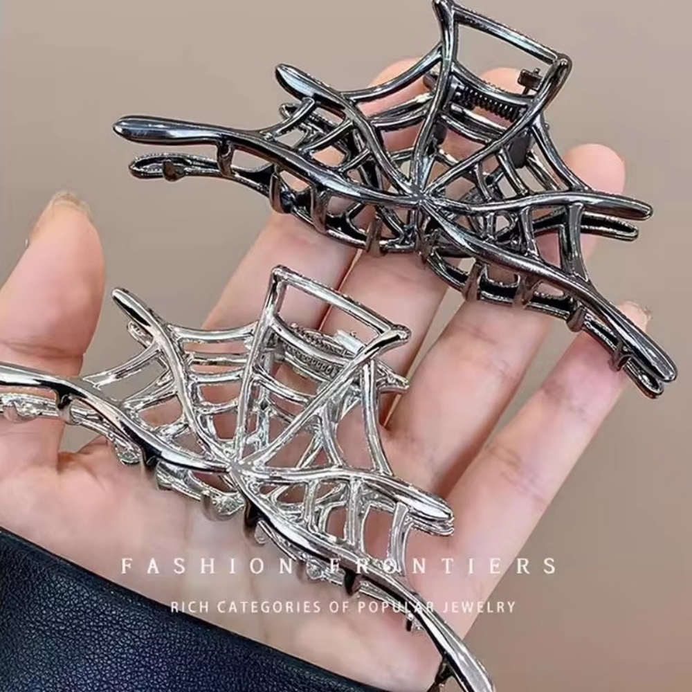 Spider Web Halloween Decoration - 新しいスパイダーウェブメタルヘアクリップ、合金製ハロウィンヘアグリップ、ヘアピン、バレッタ、クランプ、パーティーヘアアクセサリー