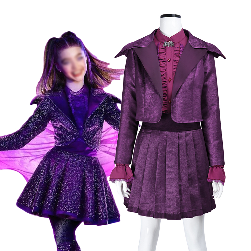 Halloween Costume Kids - 映画ヴァンパイアリナコスプレ十代のヴァンパイアコスチューム大人子供紫ジャケットスカートセット仮装ハロウィンカーニバルパーティースーツ