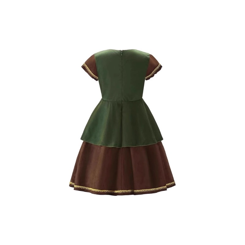 子供中世フード付きマントドレス手首ガード付き女の子グリーン魔 - Halloween Costume Kids のレビューと価格