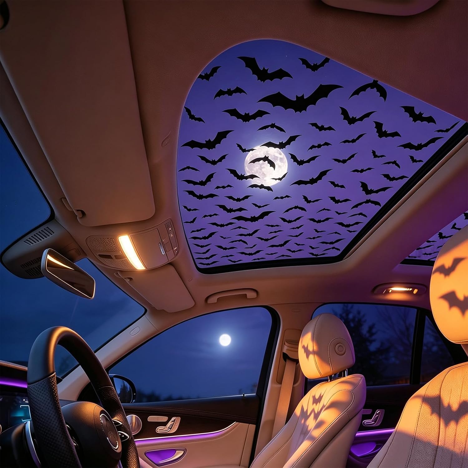 車のサンルーフ用ステッカー。ハロウィーン、ゴシック、蜘蛛の巣 - Spider Web Halloween Decoration のレビューと価格