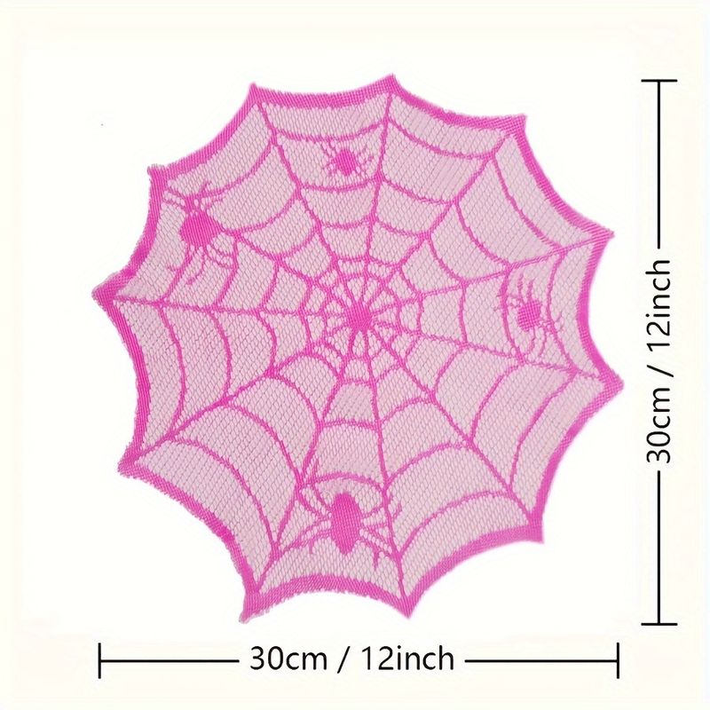 VIKAMA ローズレッドレーススパイダーウェブミールマット - Spider Web Halloween Decoration のレビューと価格