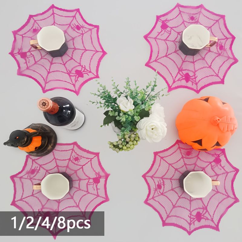 VIKAMA ローズレッドレーススパイダーウェブミールマット - Spider Web Halloween Decoration のレビューと価格