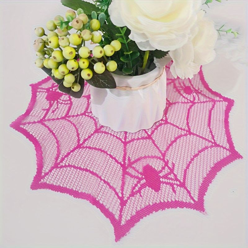 VIKAMA ローズレッドレーススパイダーウェブミールマット - Spider Web Halloween Decoration のレビューと価格