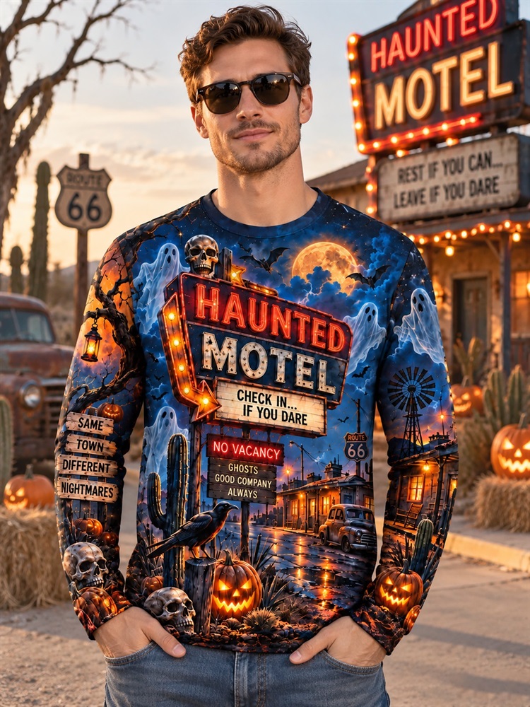 メンズ ハロウィン 魔女柄 魔法の森 長袖Tシャツ フクロウ - Pumpkin Lantern Halloween のレビューと価格