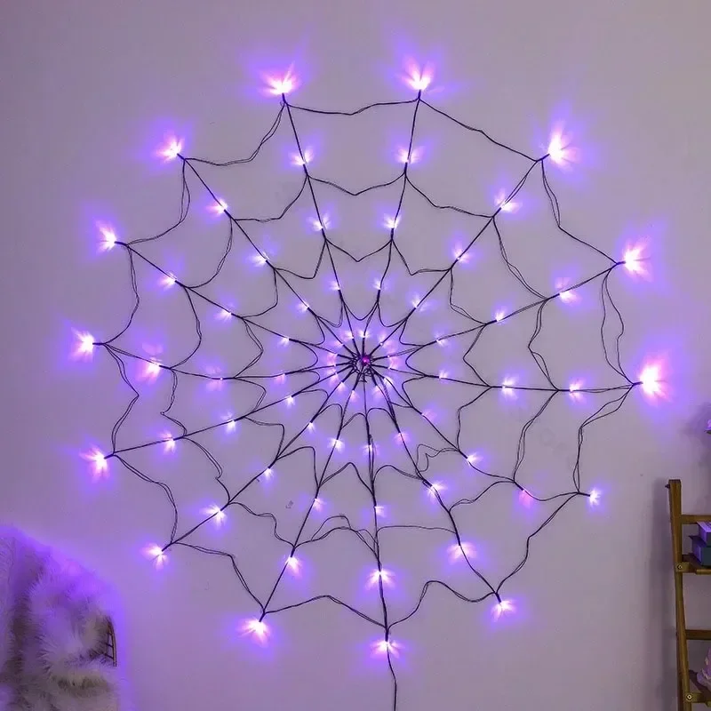 ハロウィン蜘蛛の巣ストリングライト 70LED 防水ネットラ - Spider Web Halloween Decoration のレビューと価格