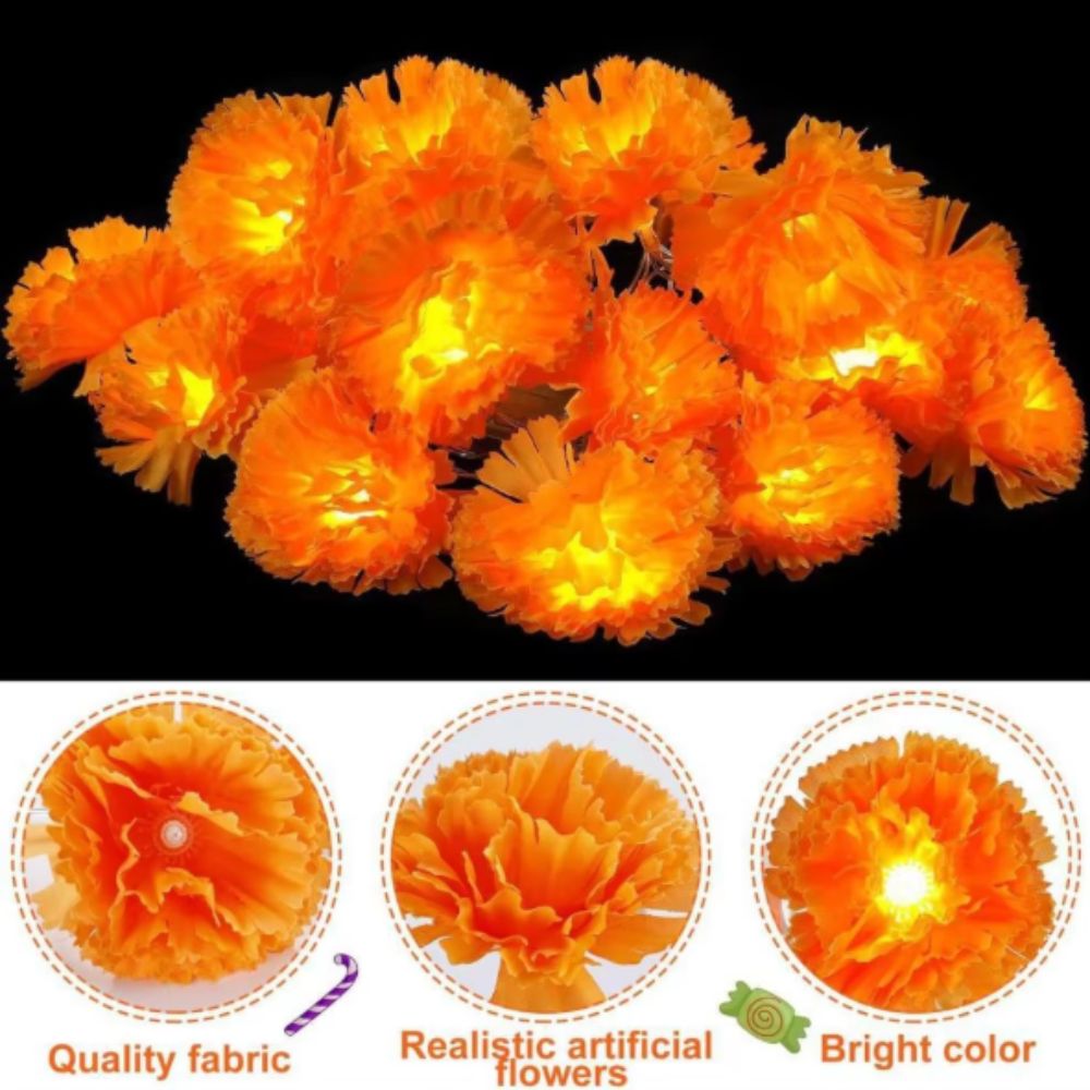 メキシカンスタイル ハロウィン マリーゴールド LEDライト - Halloween Led String Lights Orange のレビューと価格
