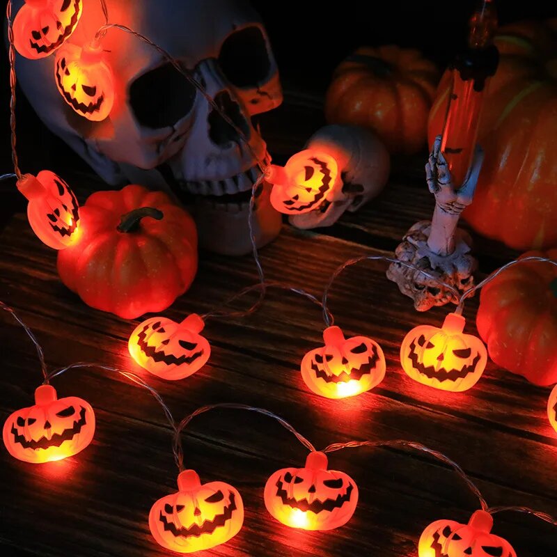 ハロウィン 10/20LED ストリングライト電池式カボチャ - Halloween Led String Lights Orange のレビューと価格