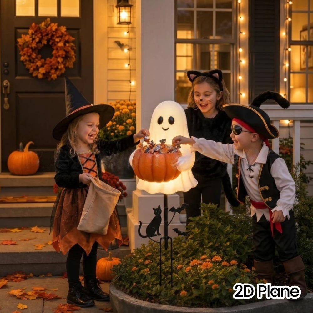ハロウィンゴーストキャンディホルダー装飾ライト LED屋外ゴ - Halloween Pumpkin Decor Led のレビューと価格
