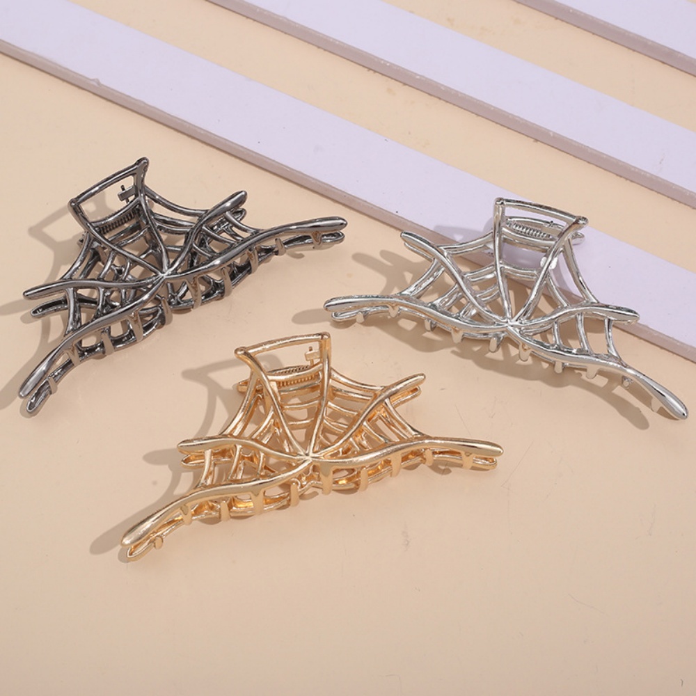 新しいスパイダーウェブメタルヘアクリップ、合金製ハロウィンヘ - Spider Web Halloween Decoration のレビューと価格