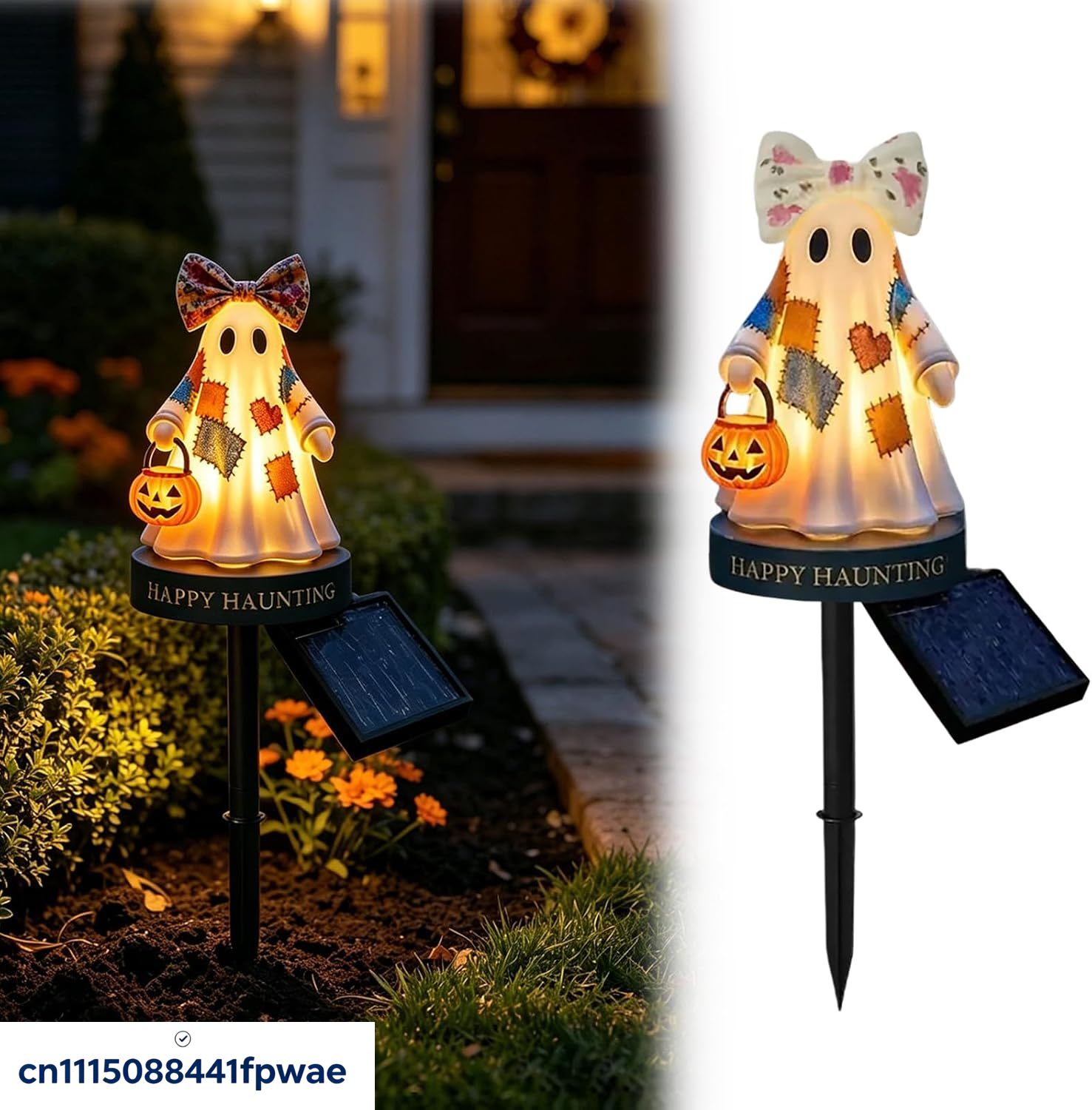 屋外用ソーラーハロウィーン装飾、暖色系のLEDライト付きパッ - Pumpkin Lantern Halloween のレビューと価格