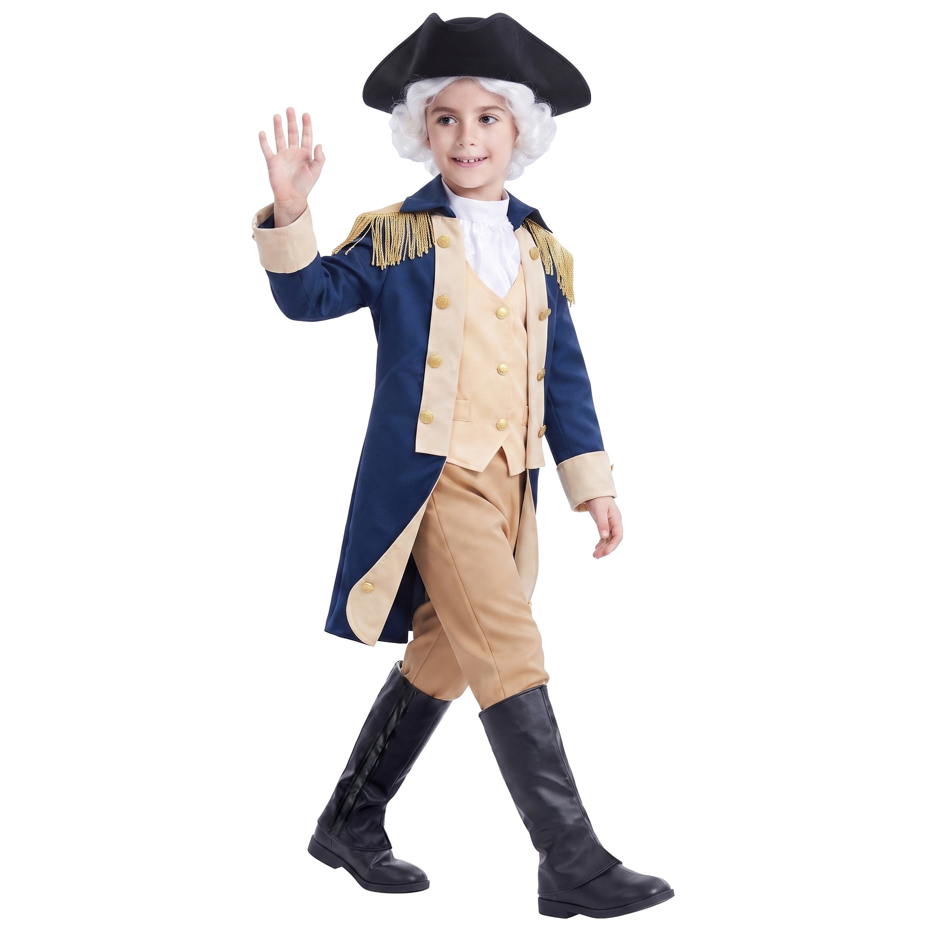 子供用、ジョージ・ワシントンのコロニアル時代の軍服コスチュー - Halloween Costume Kids のレビューと価格