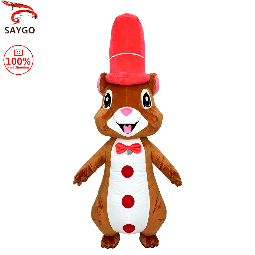 SAYGO 赤い帽子をかぶったリスの着ぐるみ、マスコットパレ - Halloween Costume Adult のレビューと価格