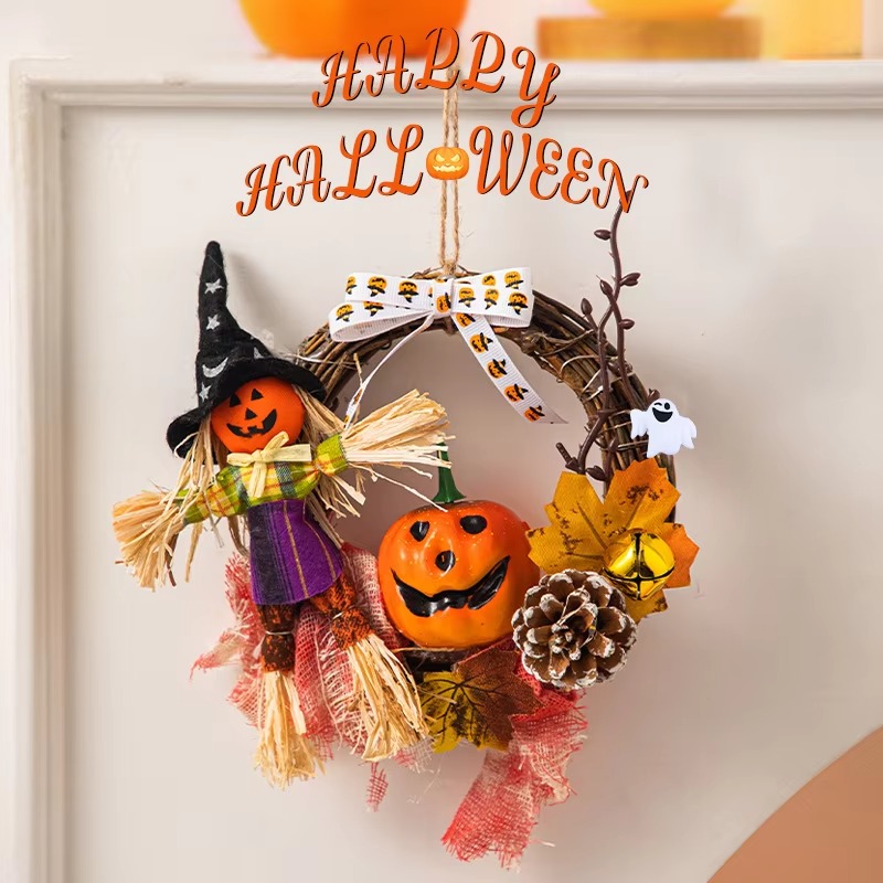 LEDライト付きハロウィーンリースDIYキット。かぼちゃ、お - Halloween Pumpkin Decor Led のレビューと価格