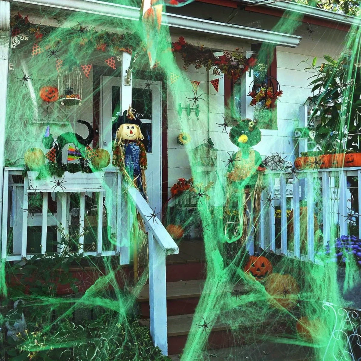 1～20個入り ハロウィーン装飾用 伸縮性のある蜘蛛の巣模様 - Spider Web Halloween Decoration のレビューと価格