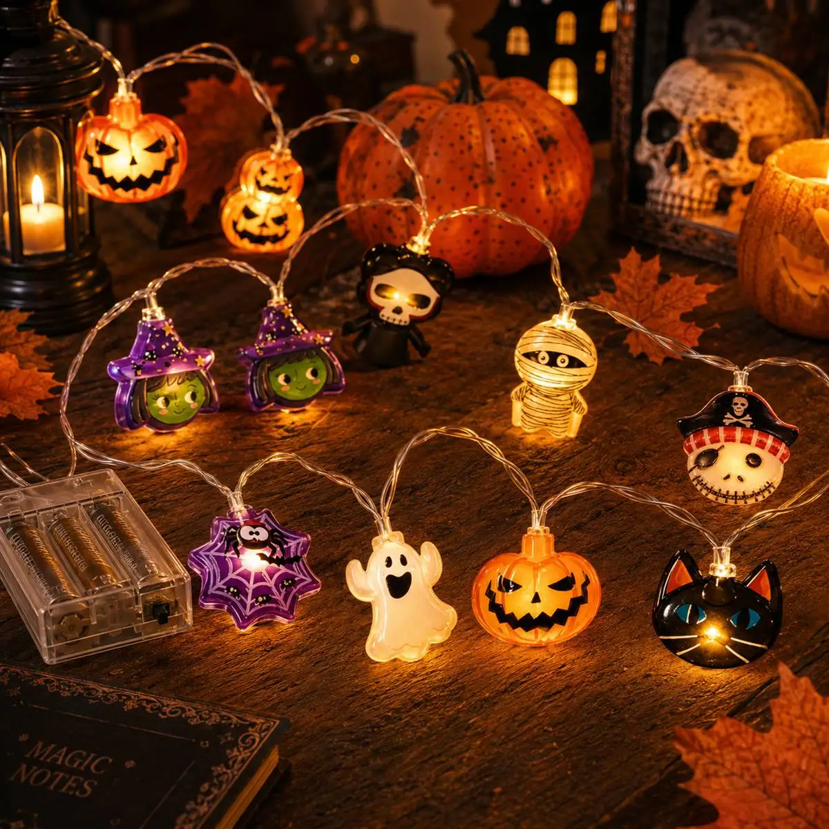 1.5mのハロウィーンLEDイルミネーションライト。10個の - Halloween Pumpkin Decor Led のレビューと価格