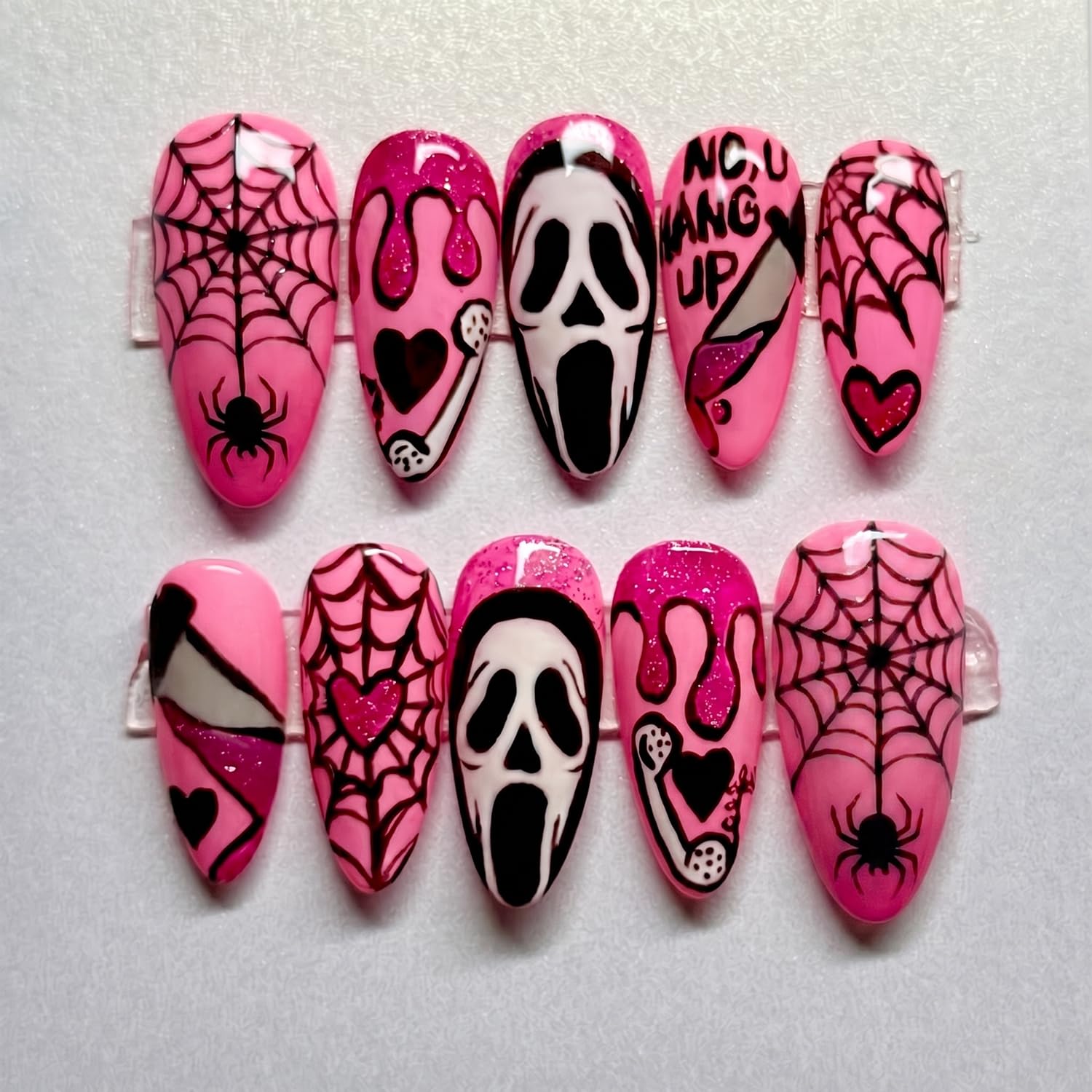 ハロウィーン用、貼り付け式ネイル、光沢のあるハロウィーン風ネ - Spider Web Halloween Decoration のレビューと価格