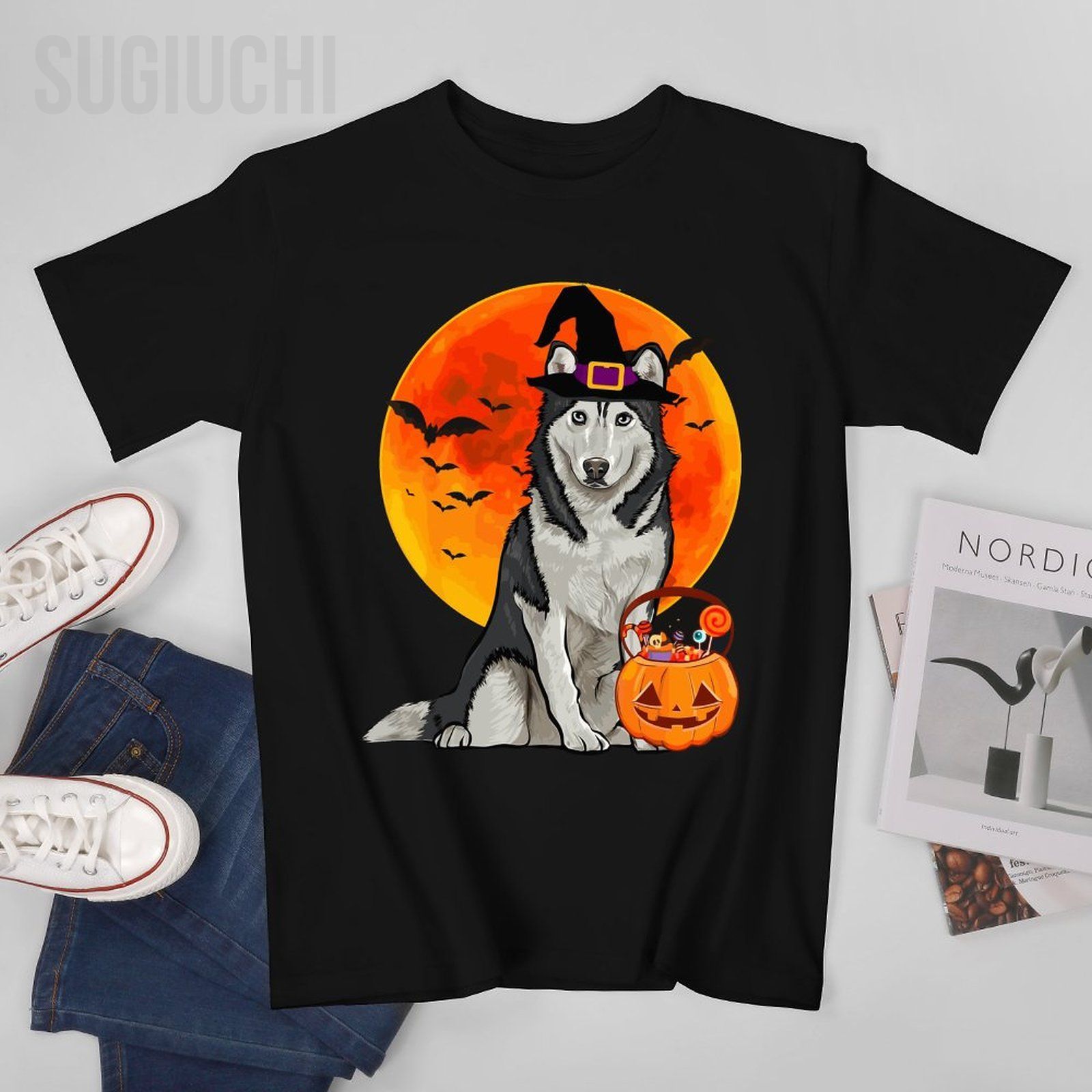 ユニセックス男性犬ハロウィンシベリアシベリアンハスキージャッ - Pumpkin Lantern Halloween のレビューと価格
