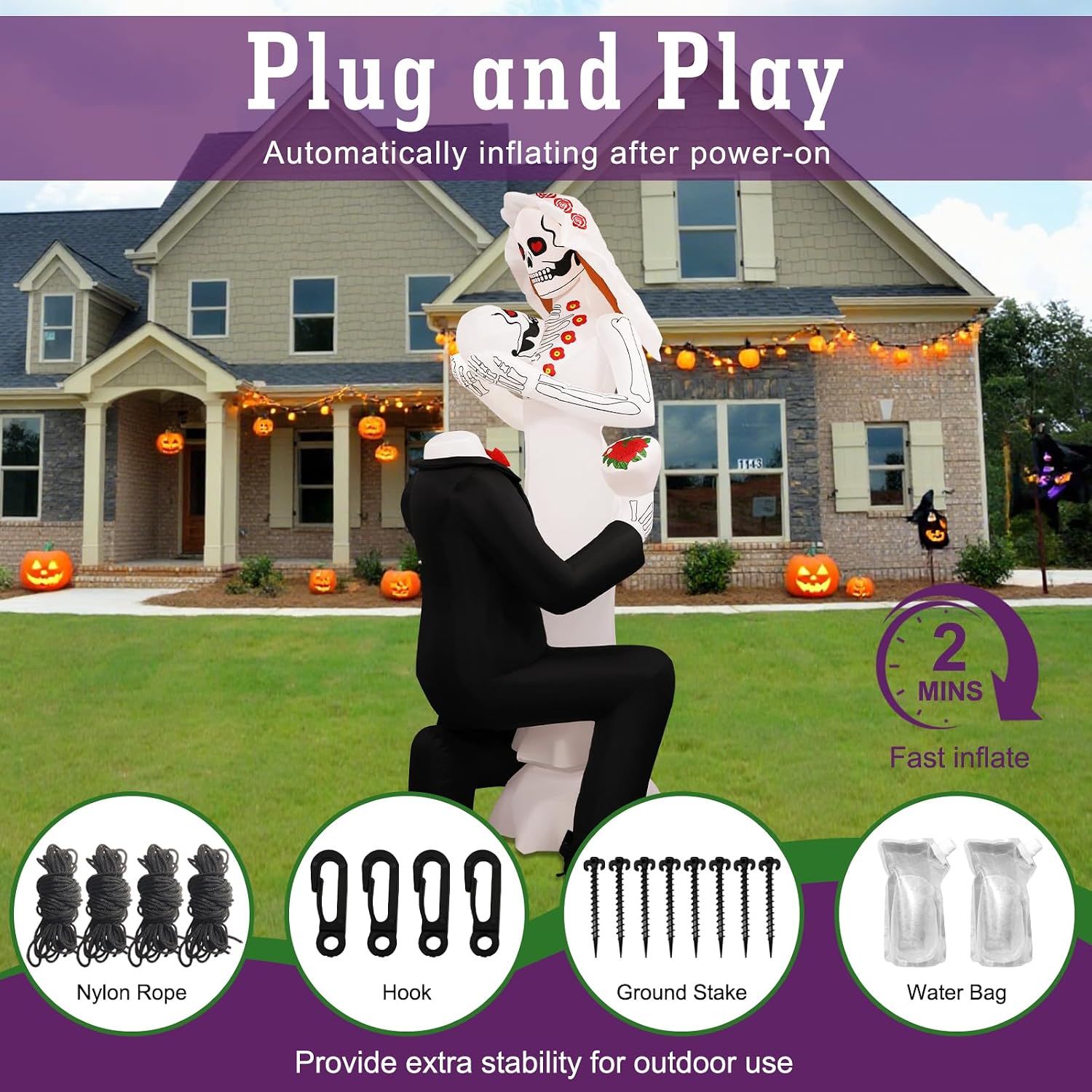 ハロウィン用巨大インフレータブル、高さ8フィートの骸骨カップ - Halloween Skeleton Decoration のレビューと価格