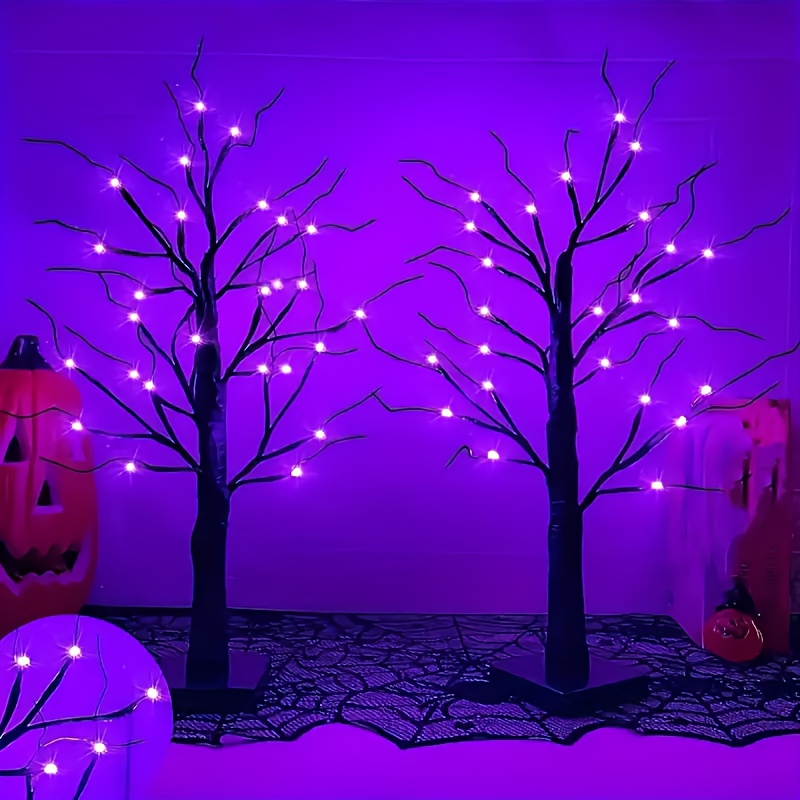 ハロウィンバーチツリーライト、オレンジパープル24 LEDブ - Halloween Led String Lights Orange のレビューと価格