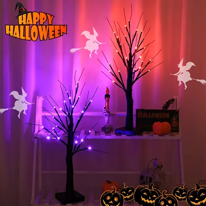 ハロウィンバーチツリーライト、オレンジパープル24 LEDブ - Halloween Led String Lights Orange のレビューと価格