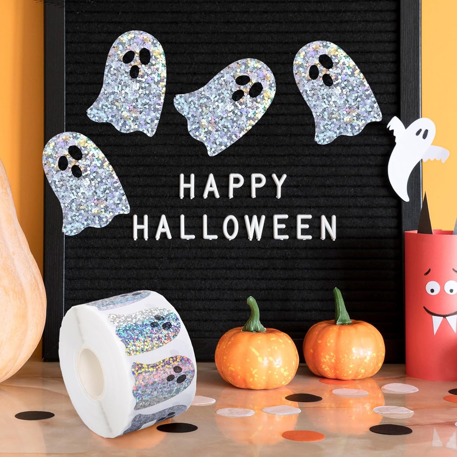 ハロウィンゴーストシェイプ DIY 防水ステッカー ハロウィ - Halloween Party Supplies のレビューと価格